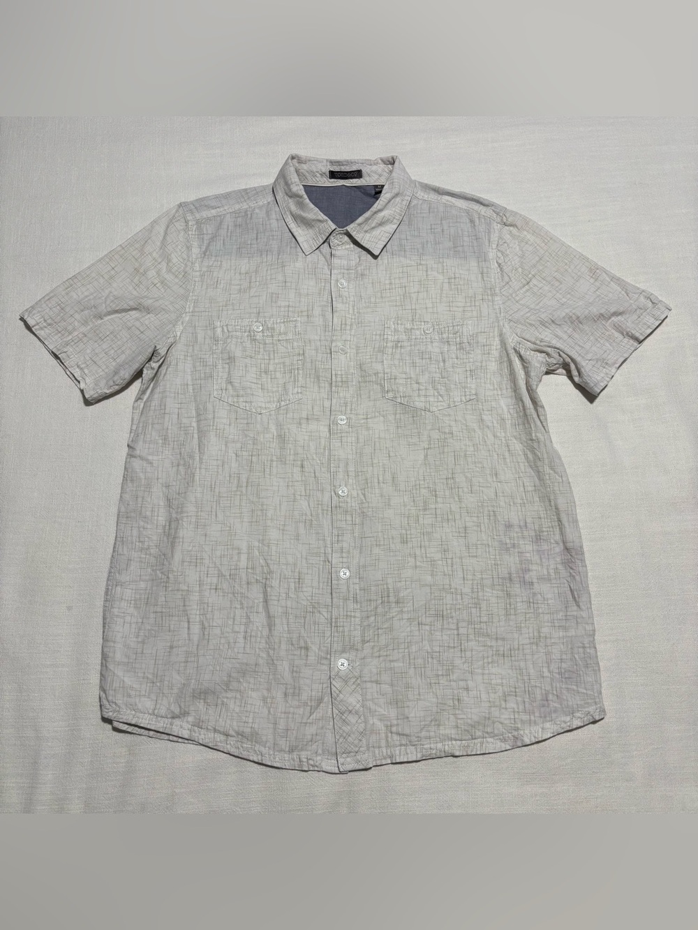 Men’s Toad & Co. Smythy Short Sleeve Button Down Shirt | White/Gray | Medium